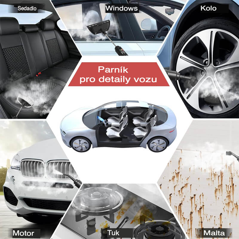 2500 W  Vysokotlaký  parní  čistič  s  rukavicemi